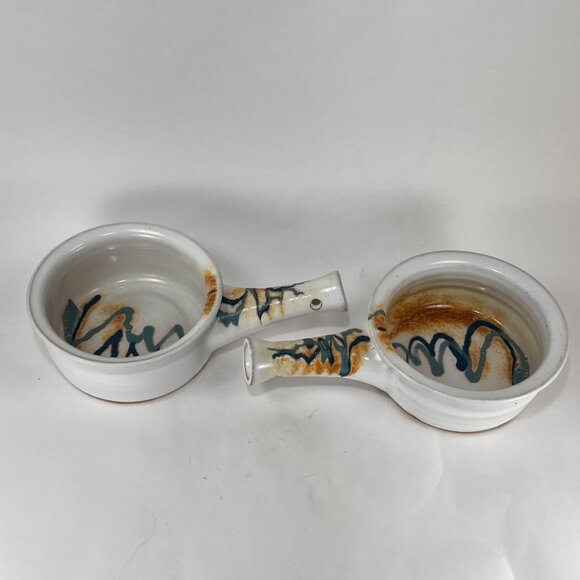 Brenner Tolliver Pottery Handcrafted Stoneware Hollow Handle Soup Bowl White - Picture 6 of 16